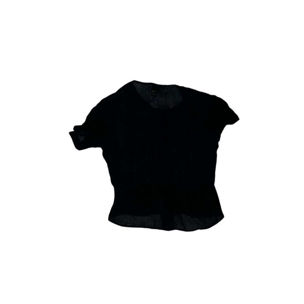 Plenty black sheer blouse size s Short Sleeves Crew Neck Minimalist Monochrome - Picture 2 of 4